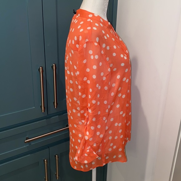NWT Kut from the Kloth Jasmine Top in Orange Polka Dot - Picture 5 of 8